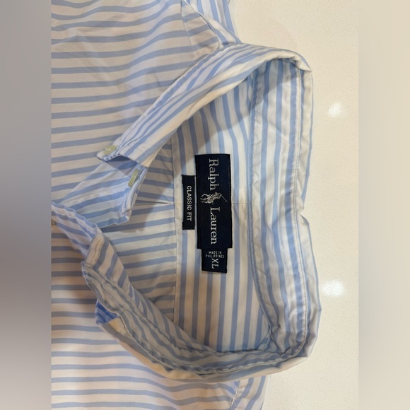 Ralph Lauren Striped Blue and White Shirt - Picture 3 of 5